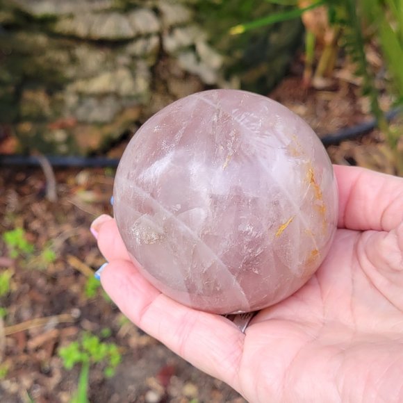 Blue Rose Quartz Sphere - Picture 3 of 5